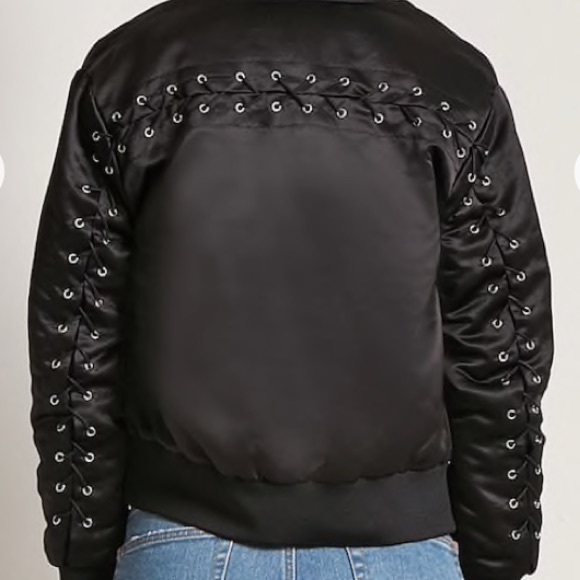 lace up bomber jacket